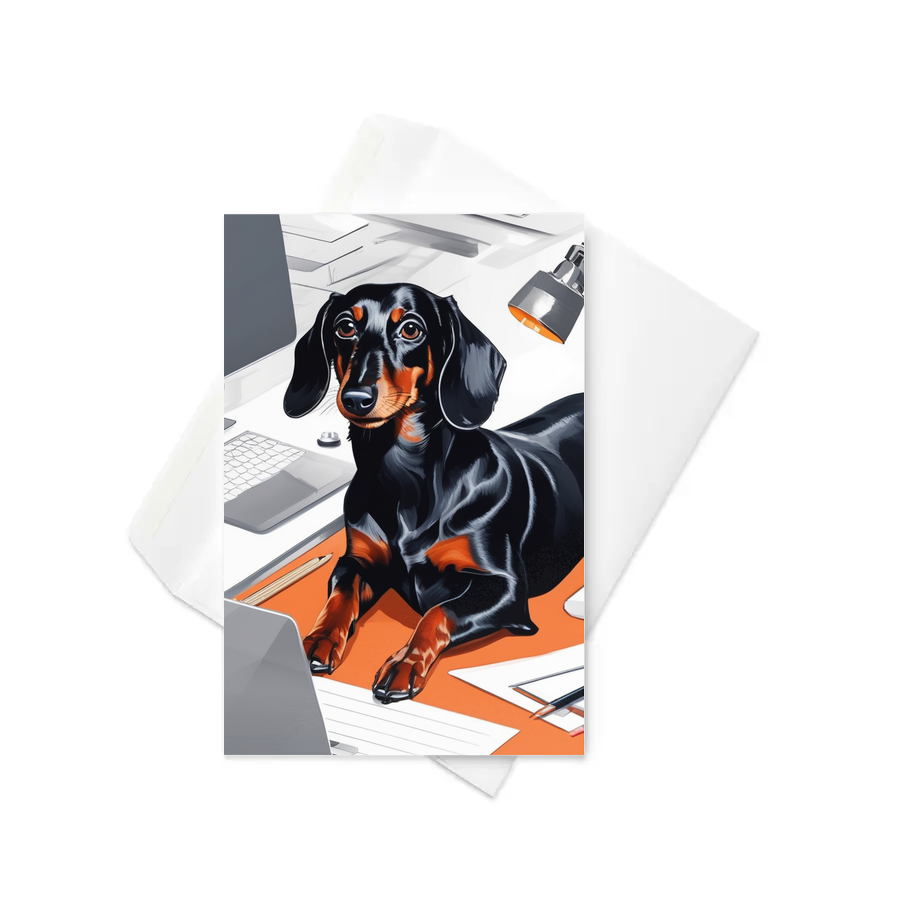 PugMug Custom Black Dachshund Greeting Card
