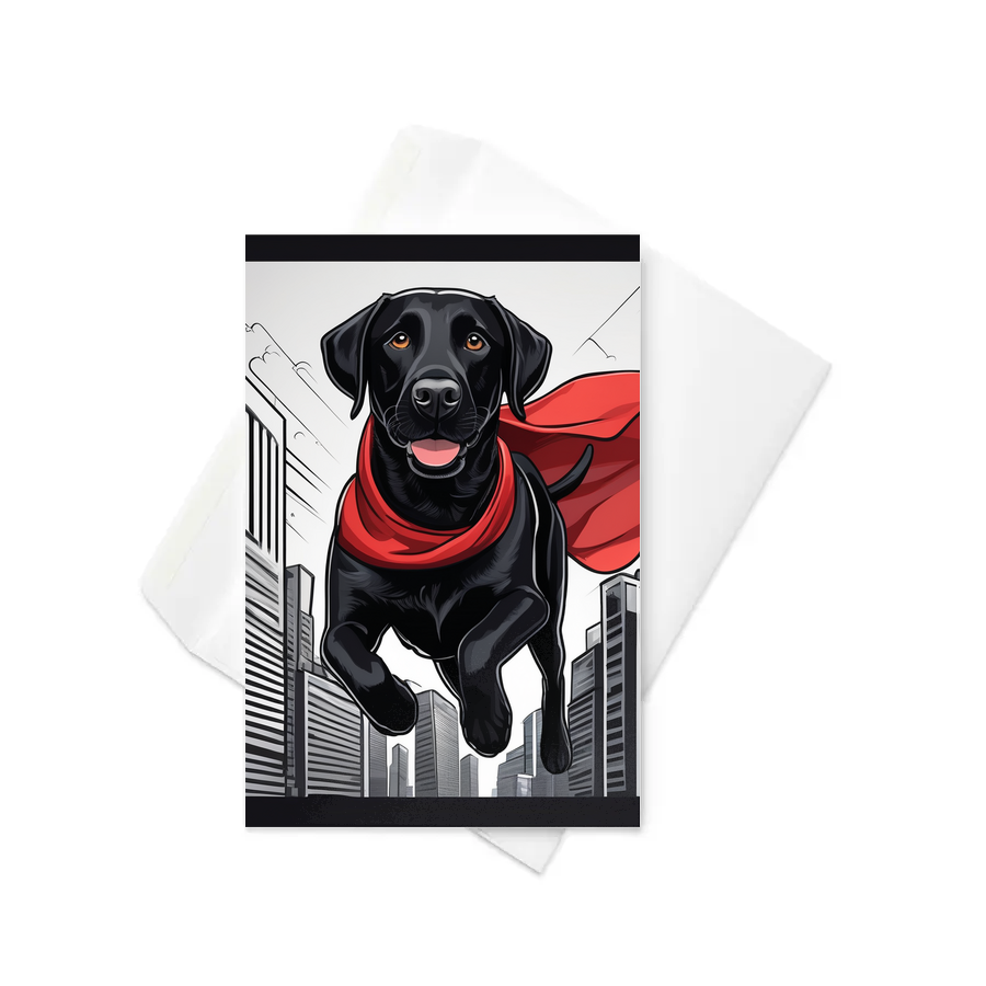 PugMug Custom Black Labrador Retriever Greeting Card