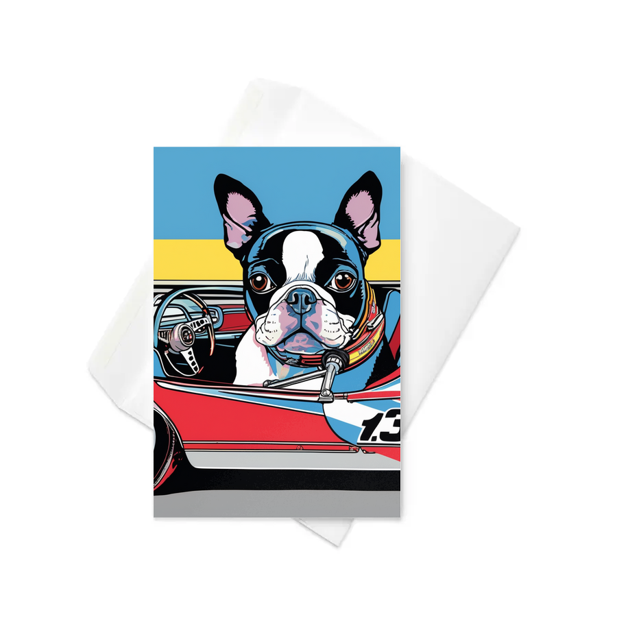 PugMug Custom Boston Terrier Greeting Card