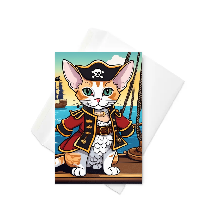 PugMug Custom Tabby Devon Rex Cat Greeting Card