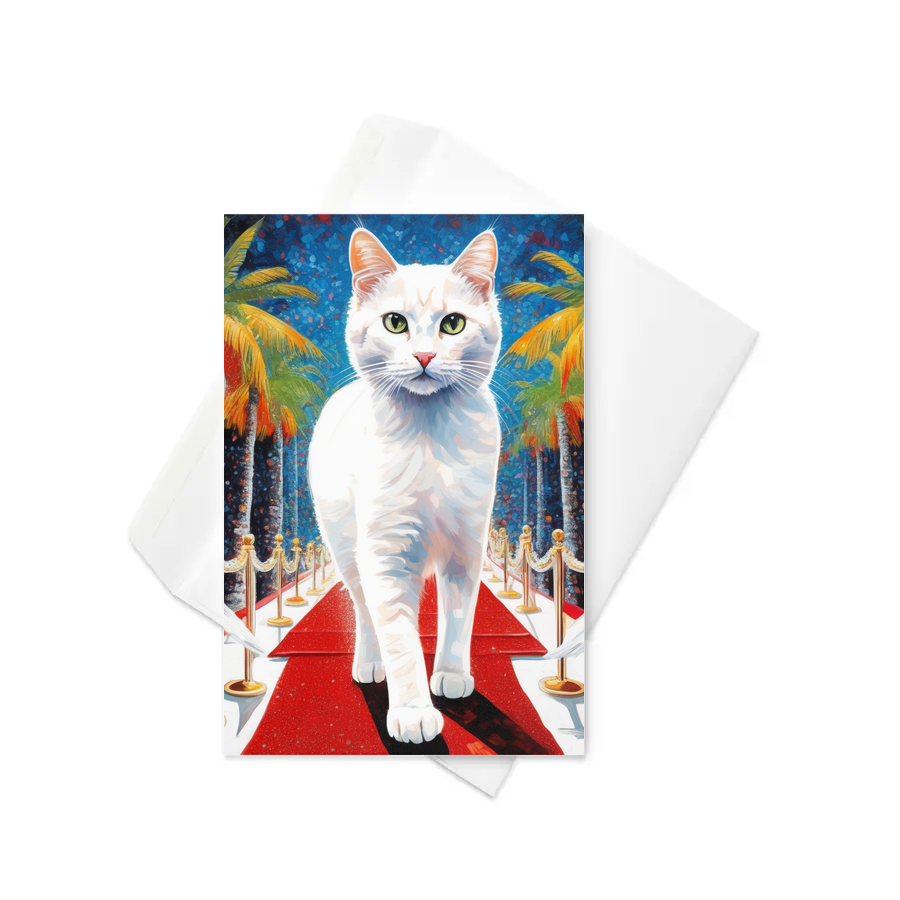 PugMug Custom White Companion Cat Greeting Card