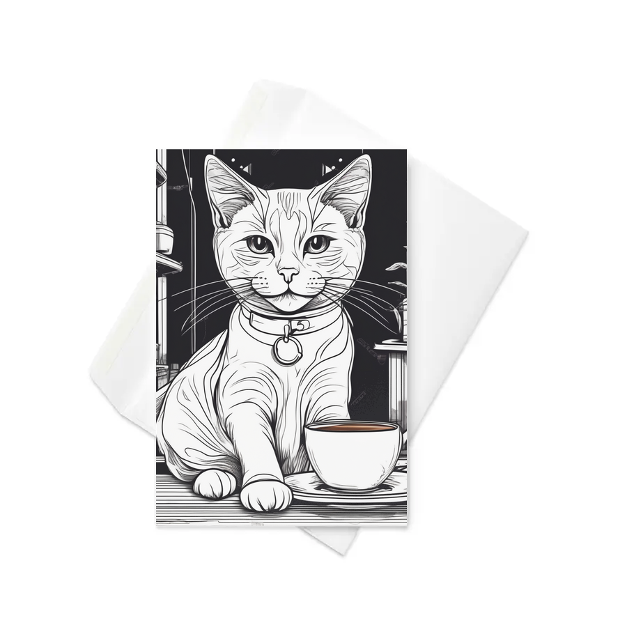 PugMug Custom White Companion Cat Greeting Card