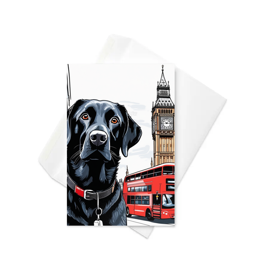PugMug Custom Black Labrador Retriever Greeting Card