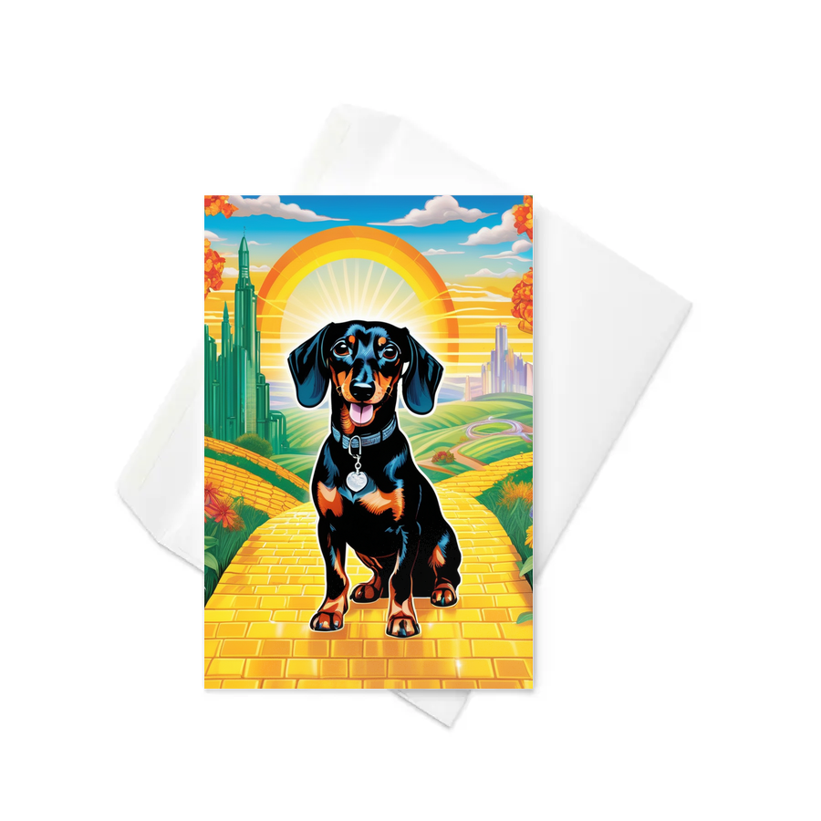 PugMug Custom Black Dachshund Greeting Card