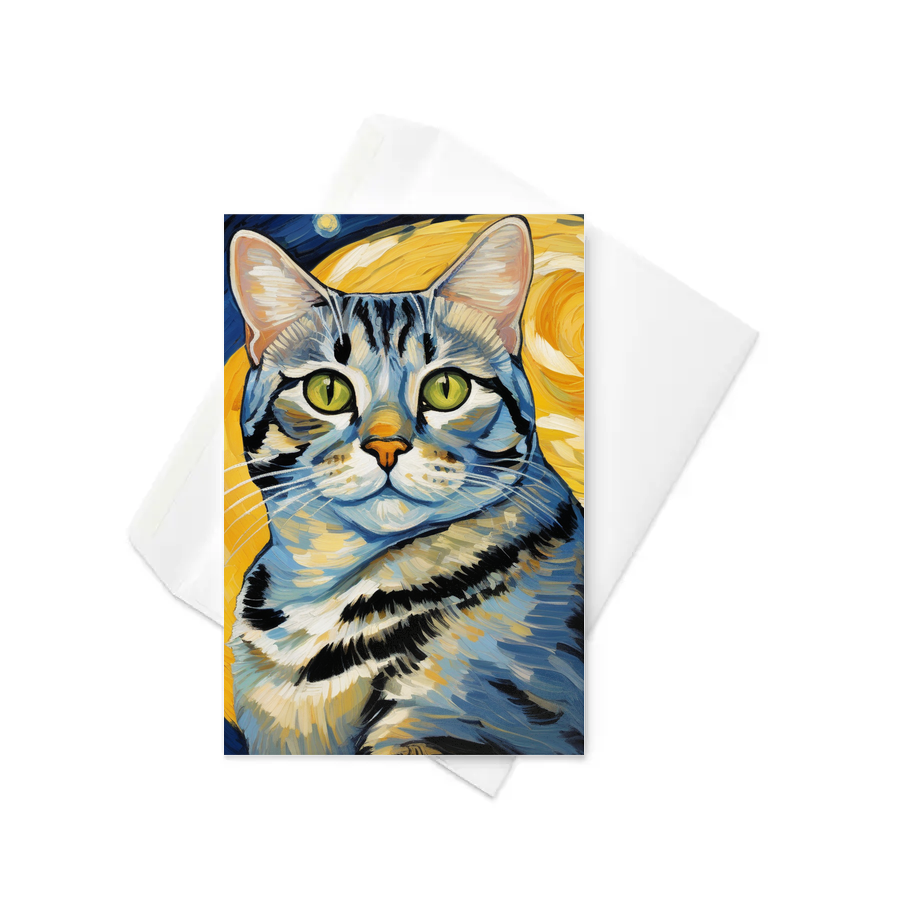 PugMug Custom Tabby American Shorthair Cat Greeting Card