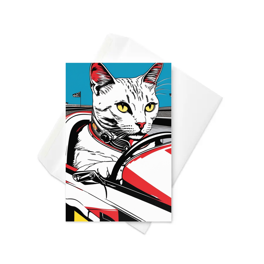 PugMug Custom White Companion Cat Greeting Card