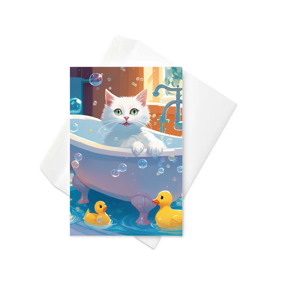 PugMug Custom White Companion Cat Greeting Card