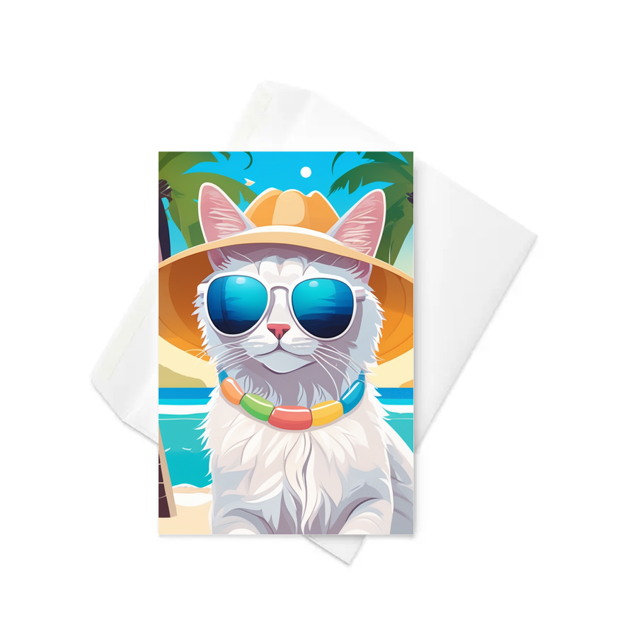 PugMug Custom White Companion Cat Greeting Card