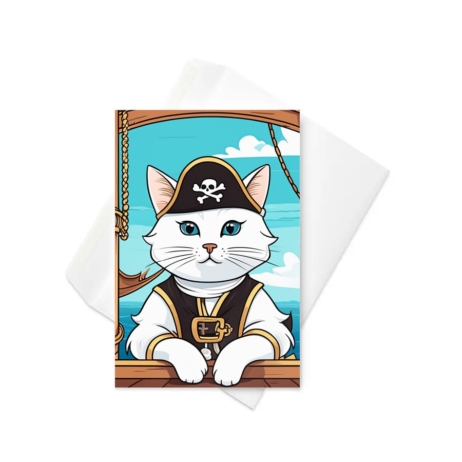 PugMug Custom White Companion Cat Greeting Card