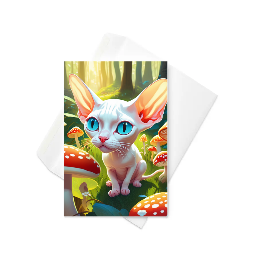 PugMug Custom White Sphynx Cat Greeting Card