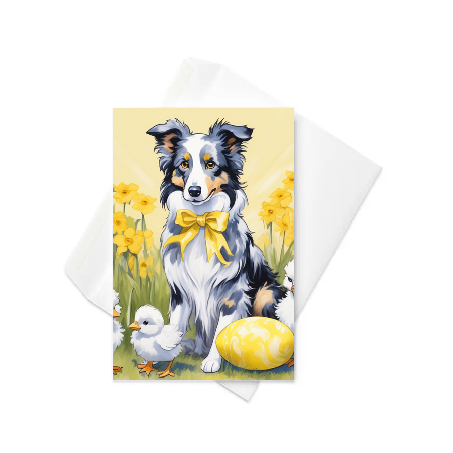 PugMug Custom Blue Merle Border Collie Greeting Card