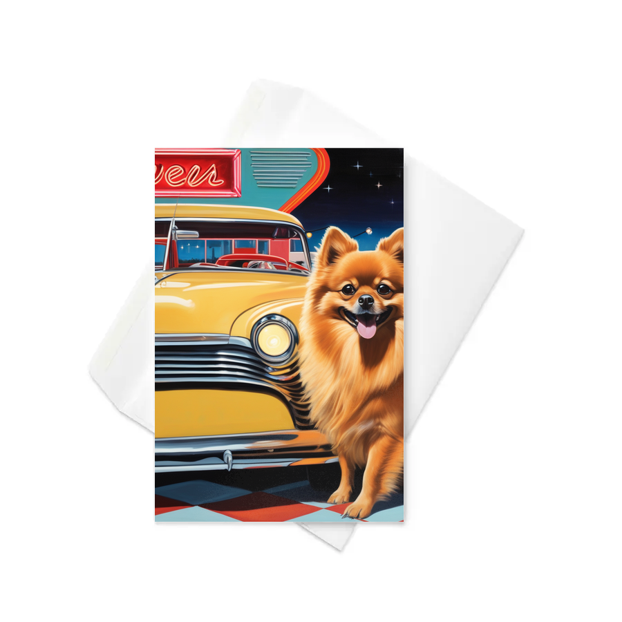 PugMug Custom Tan Pomeranian Greeting Card