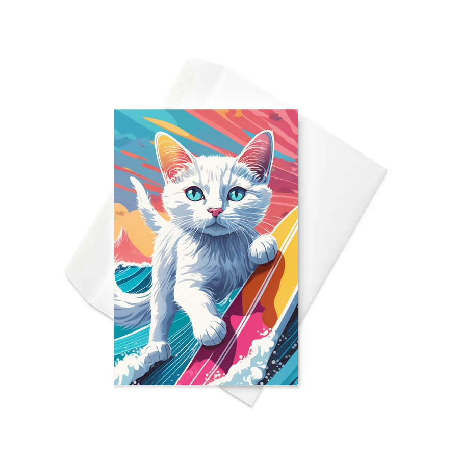 PugMug Custom White Companion Cat Greeting Card