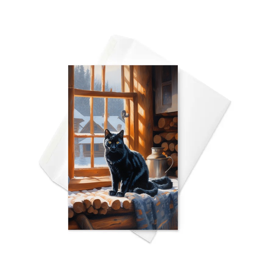 PugMug Custom Black Companion Cat Greeting Card