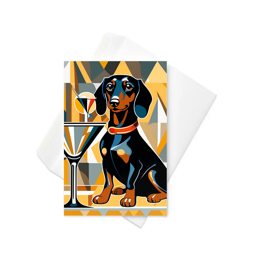 PugMug Custom Black Dachshund Greeting Card