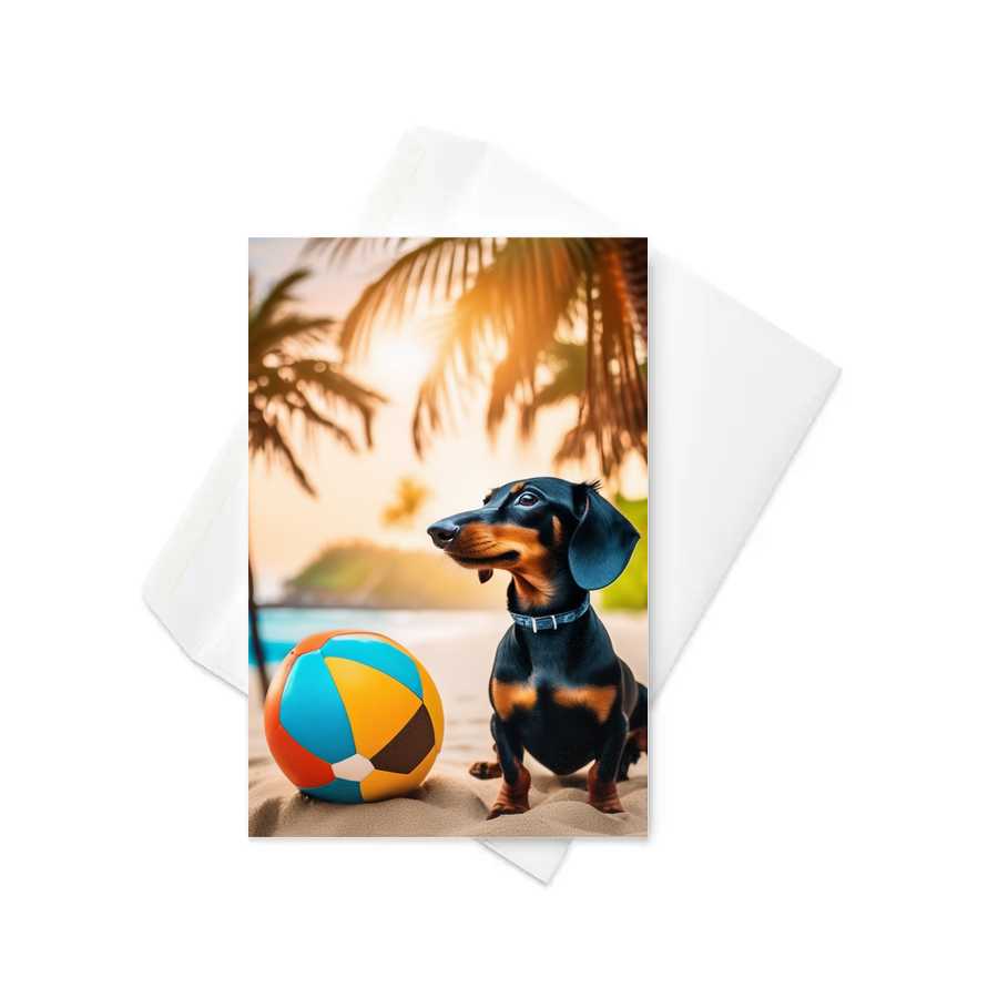 PugMug Custom Black Dachshund Greeting Card