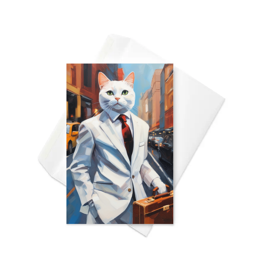 PugMug Custom White Companion Cat Greeting Card