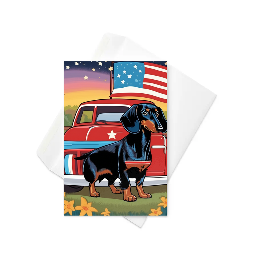 PugMug Custom Black Dachshund Greeting Card