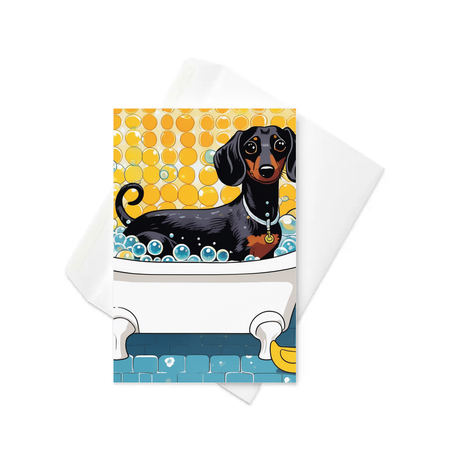 PugMug Custom Black Dachshund Greeting Card