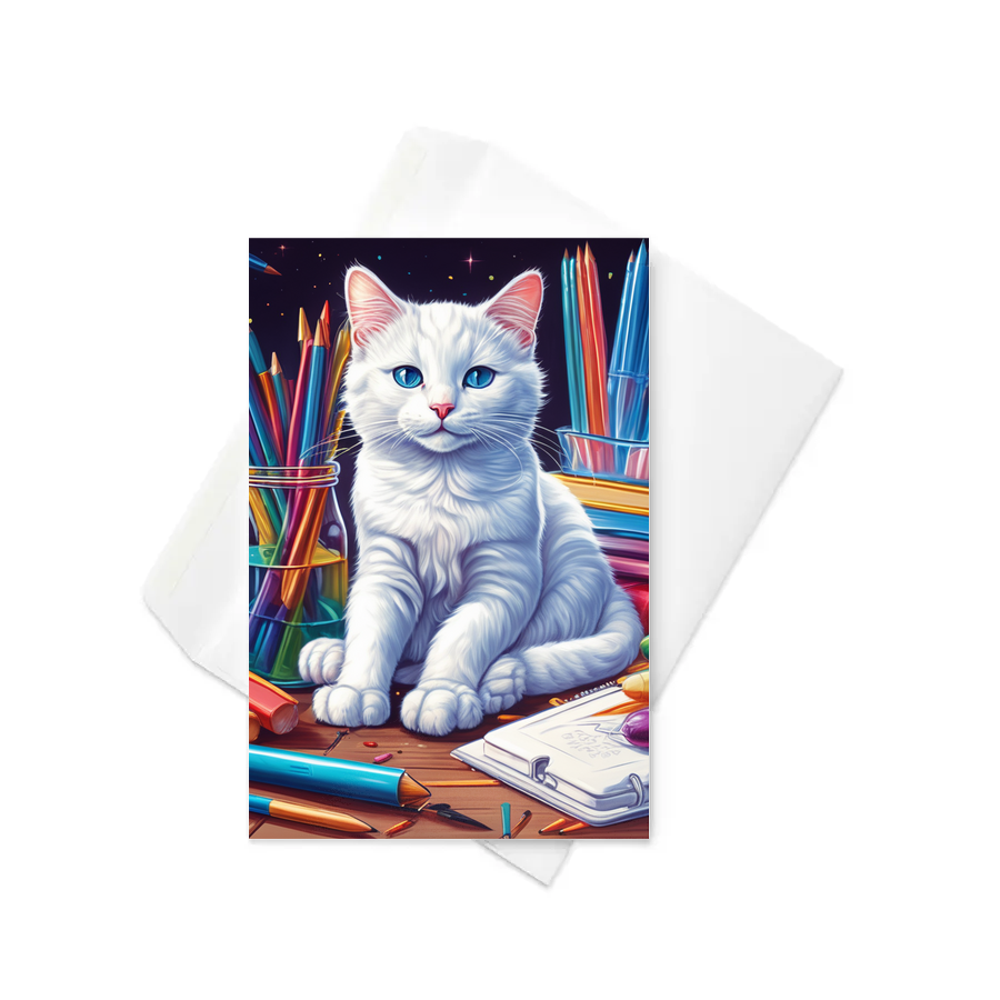 PugMug Custom White Companion Cat Greeting Card