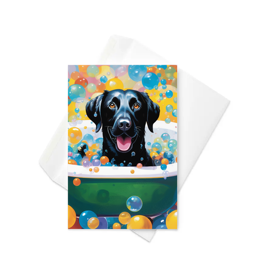 PugMug Custom Black Labrador Retriever Greeting Card