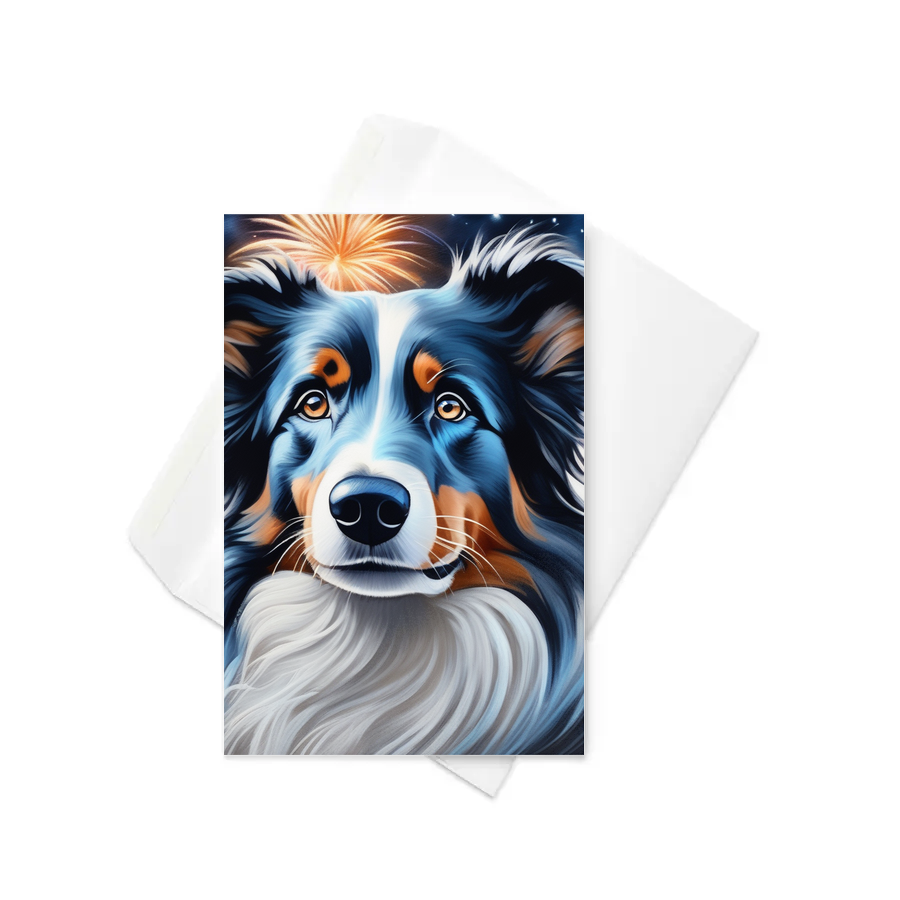 PugMug Custom Blue Merle Border Collie Greeting Card