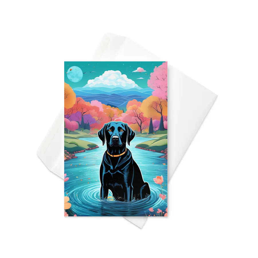 PugMug Custom Black Labrador Retriever Greeting Card