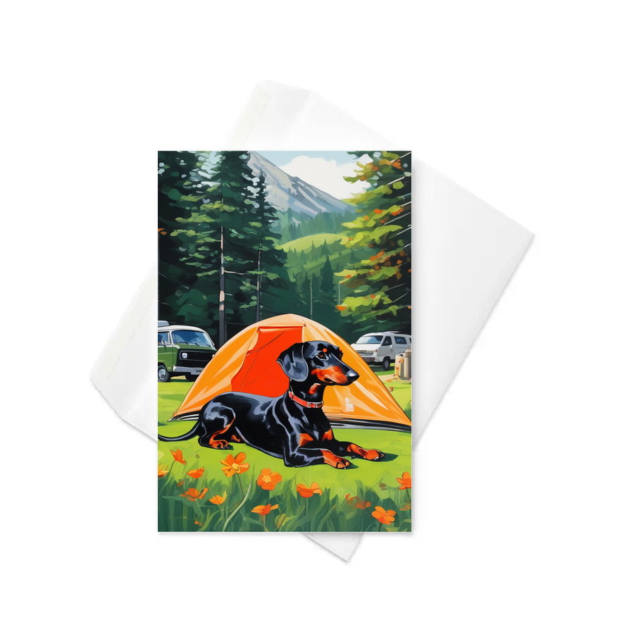PugMug Custom Black Dachshund Greeting Card