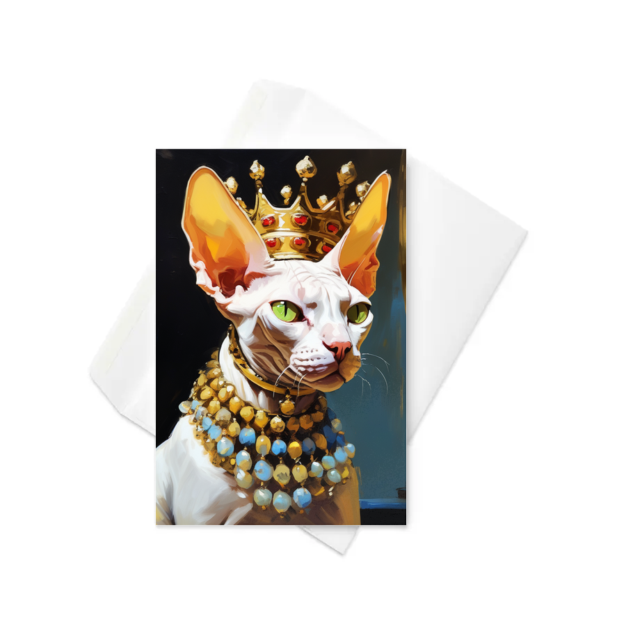 PugMug Custom White Sphynx Cat Greeting Card