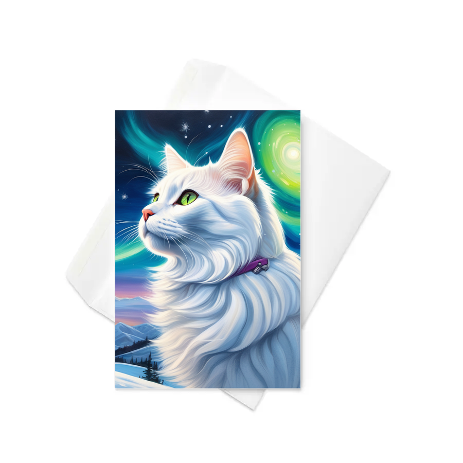 PugMug Custom White Companion Cat Greeting Card