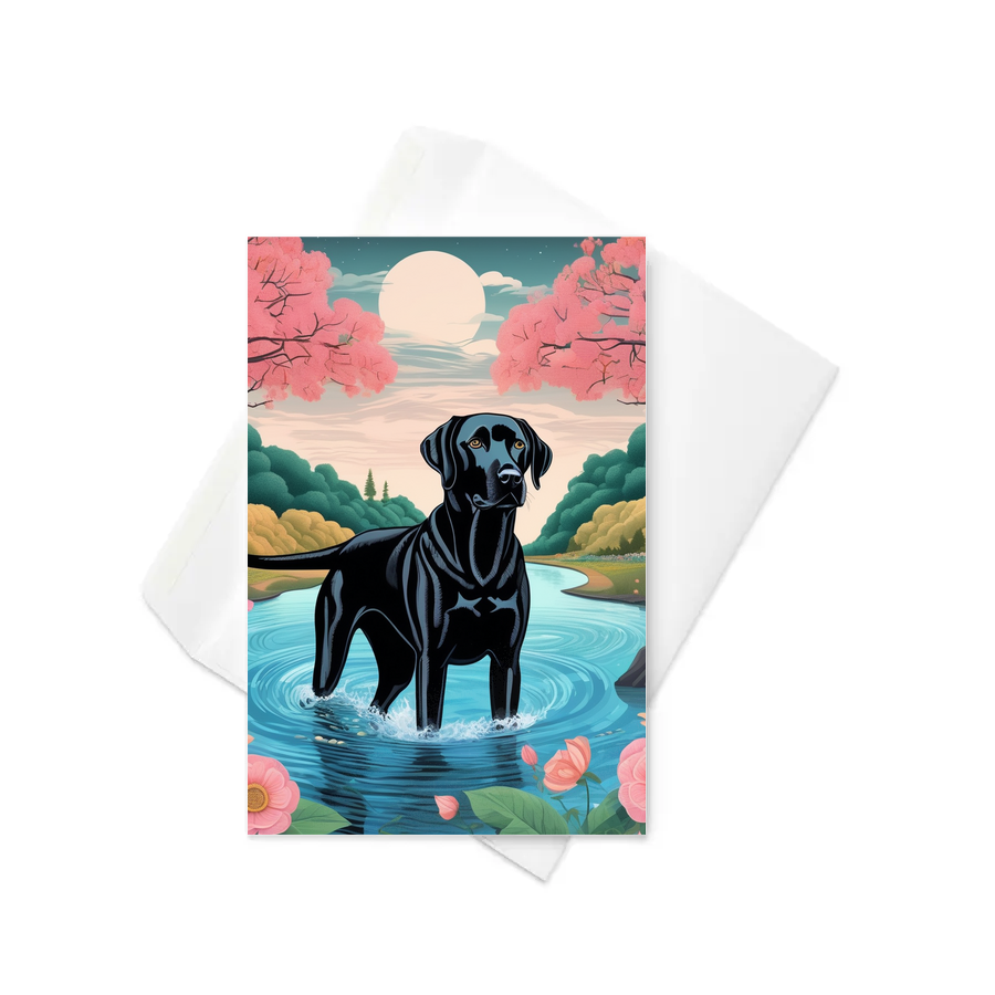 PugMug Custom Black Labrador Retriever Greeting Card