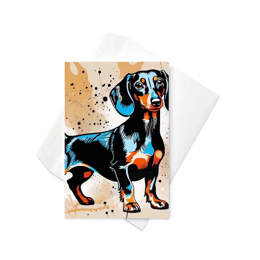 PugMug Custom Black Dachshund Greeting Card