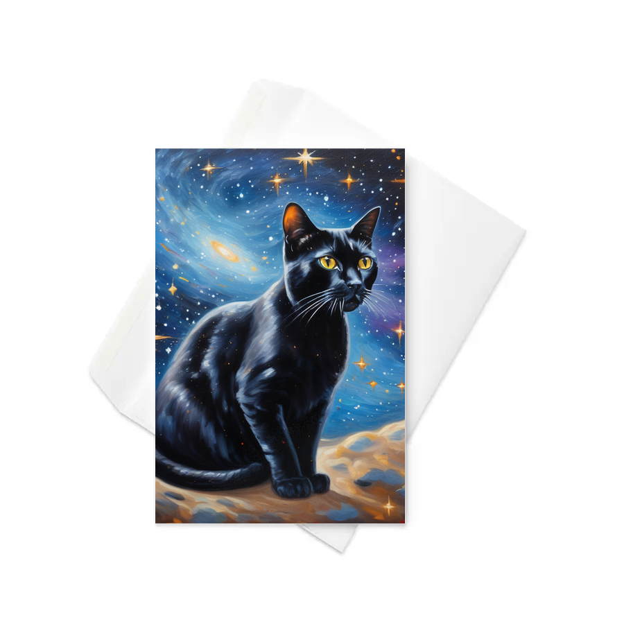 PugMug Custom Black Exotic Cat Greeting Card