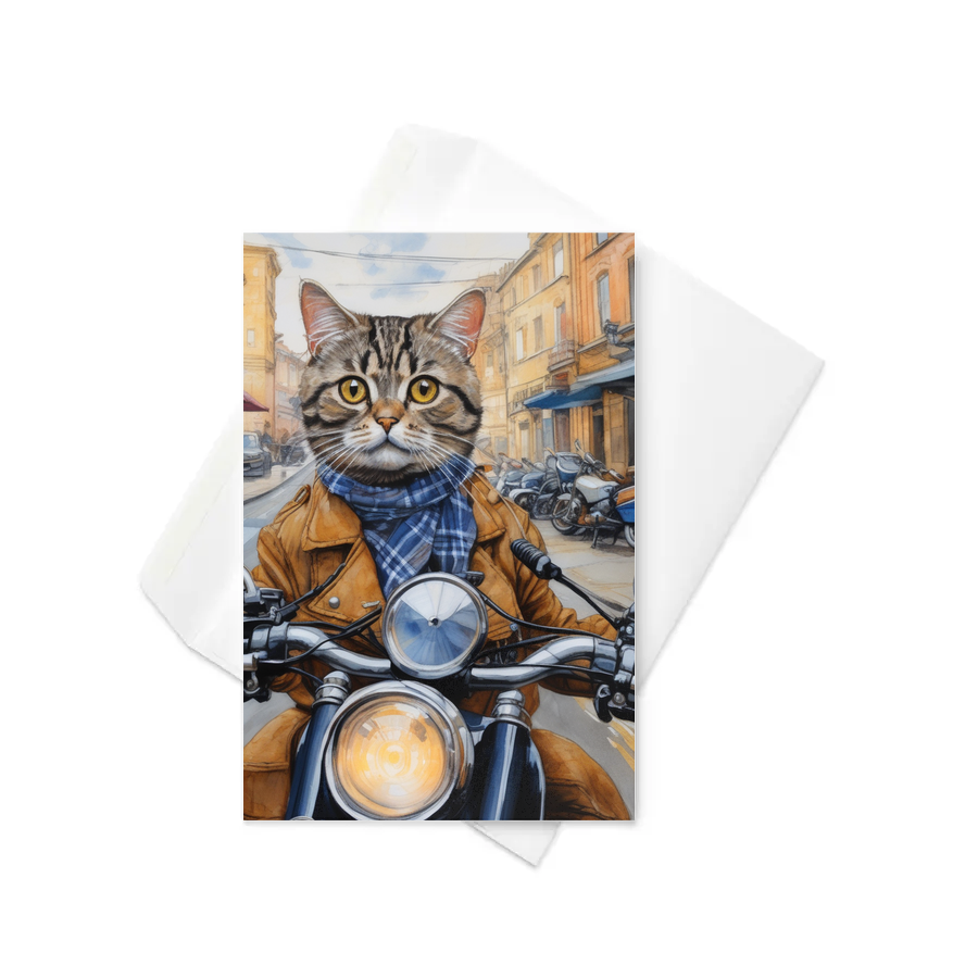 PugMug Custom Tabby Scottish Fold Cat Greeting Card