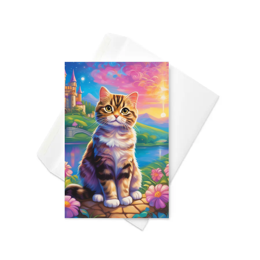 PugMug Custom Tabby Scottish Fold Cat Greeting Card