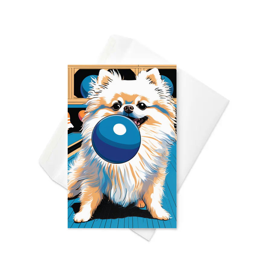 PugMug Custom White Pomeranian Greeting Card