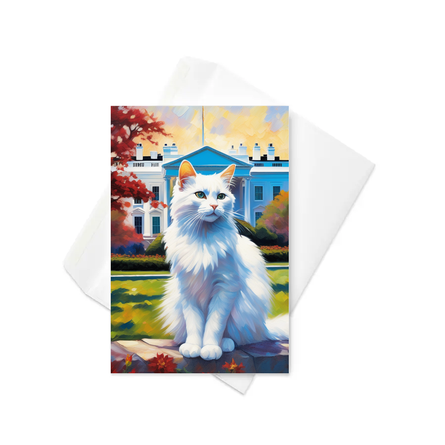 PugMug Custom White Companion Cat Greeting Card