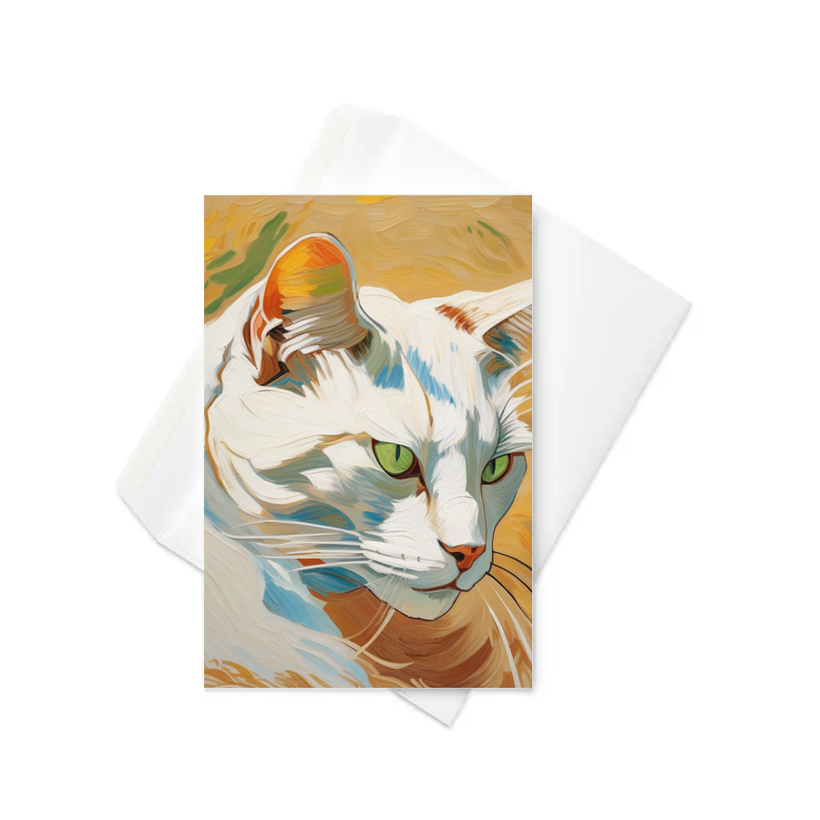 PugMug Custom White Companion Cat Greeting Card