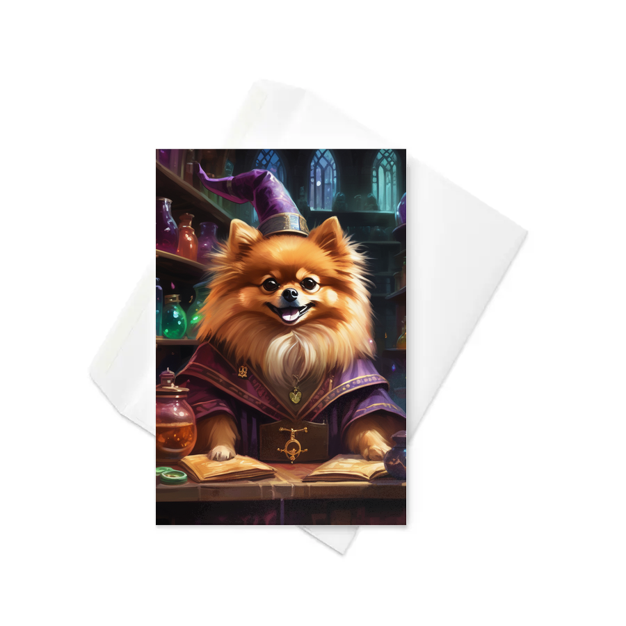PugMug Custom Tan Pomeranian Greeting Card