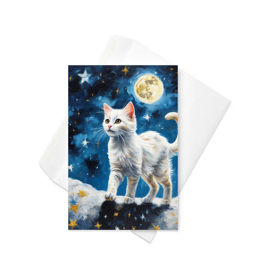 PugMug Custom White Companion Cat Greeting Card