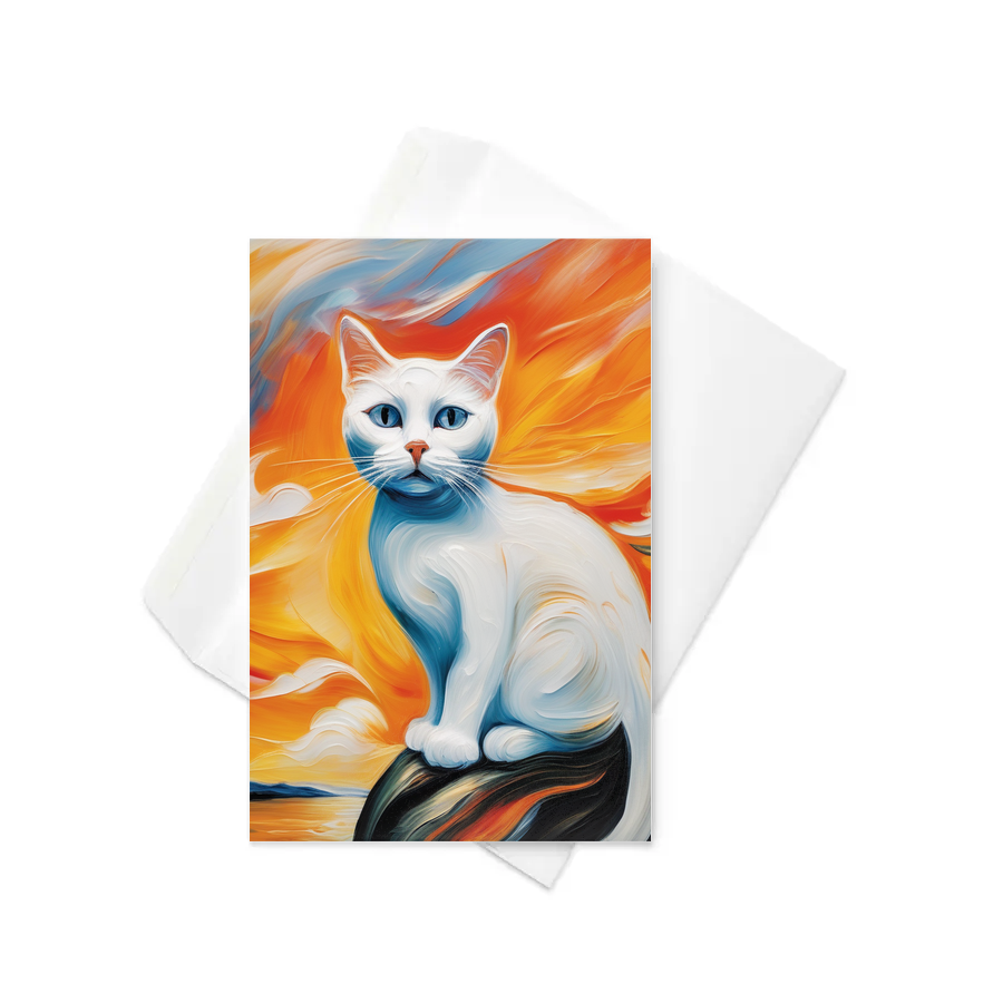 PugMug Custom White Companion Cat Greeting Card