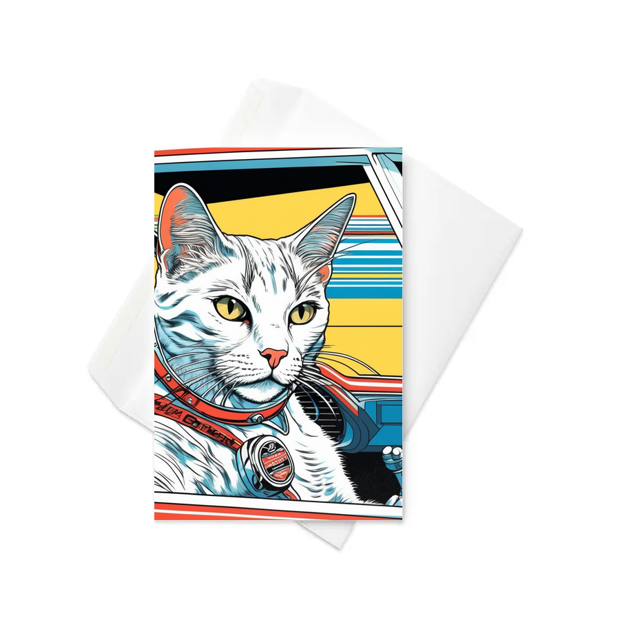 PugMug Custom White Companion Cat Greeting Card