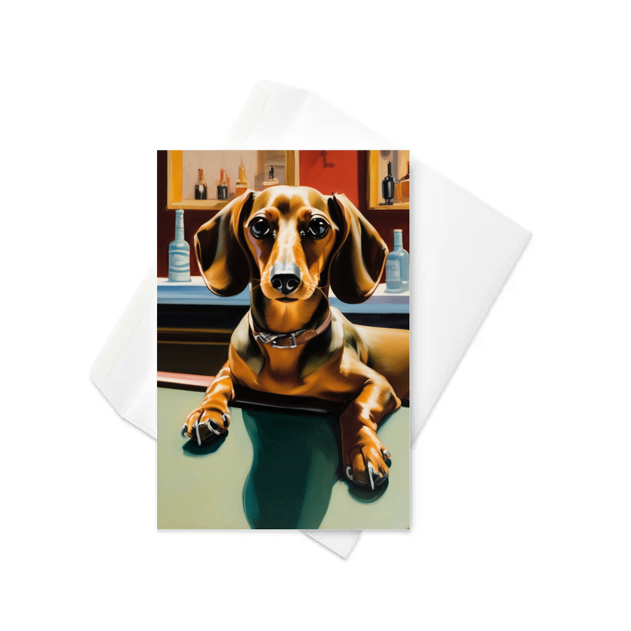 PugMug Custom Tan Dachshund Greeting Card
