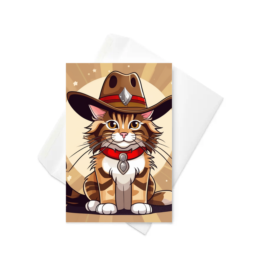 PugMug Custom Tabby Maine Coon Cat Greeting Card