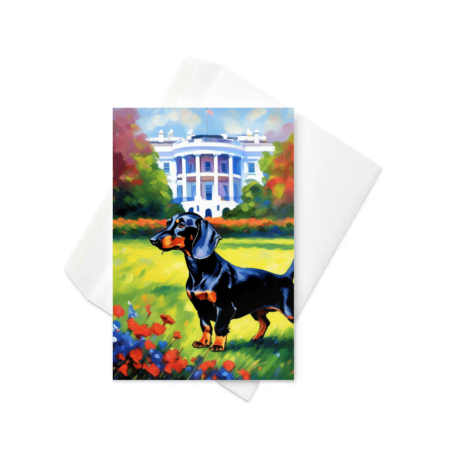 PugMug Custom Black Dachshund Greeting Card