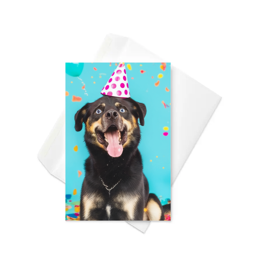 PugMug Custom Blue Greeting Card