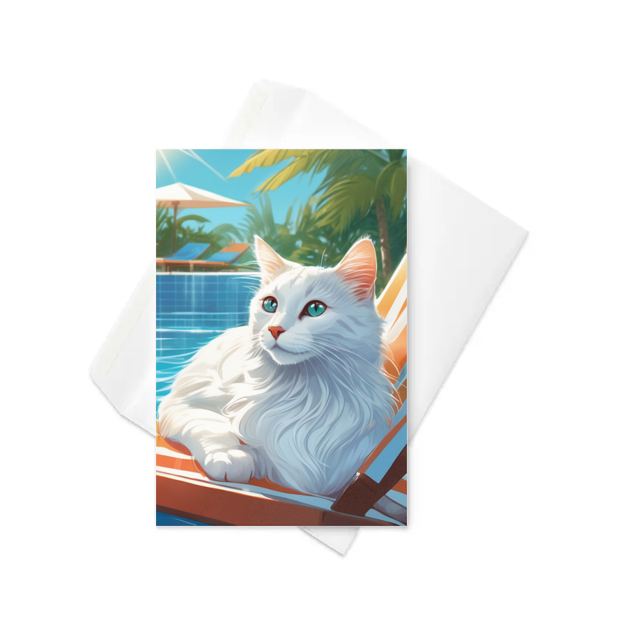 PugMug Custom White Companion Cat Greeting Card