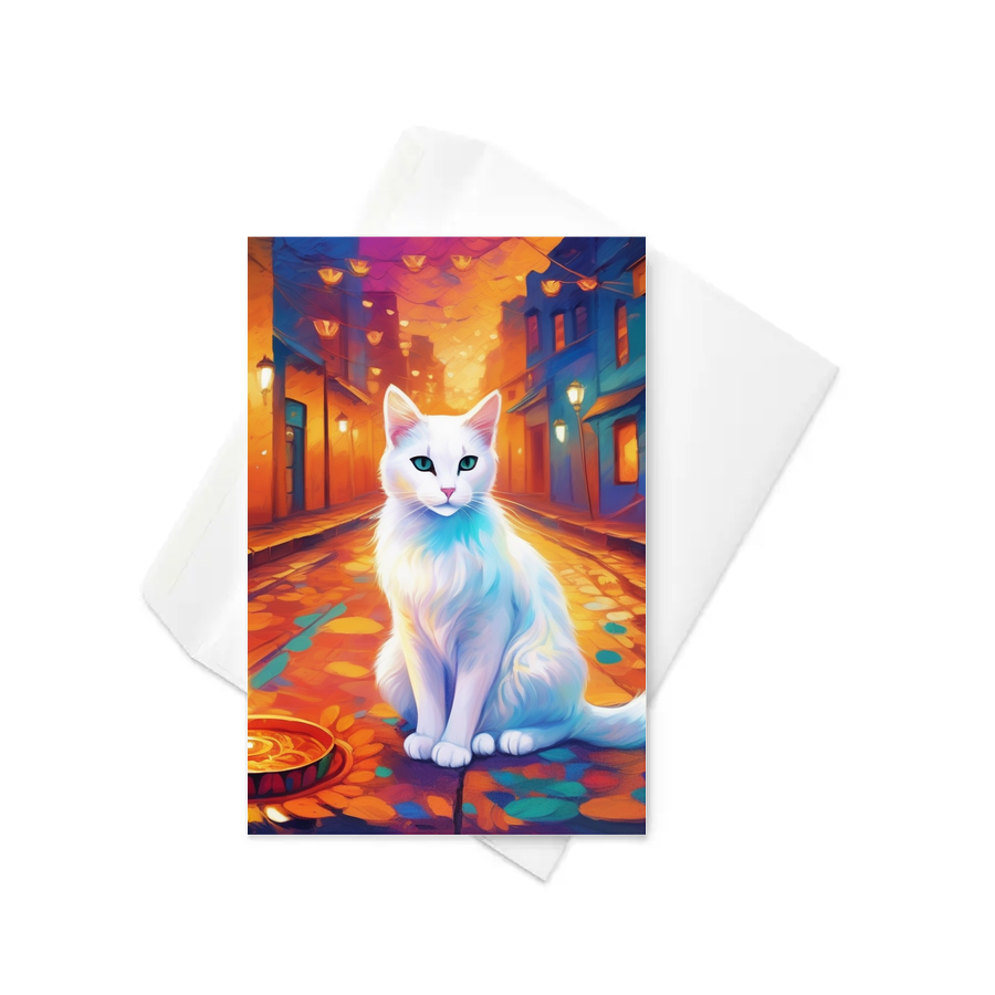 PugMug Custom White Companion Cat Greeting Card