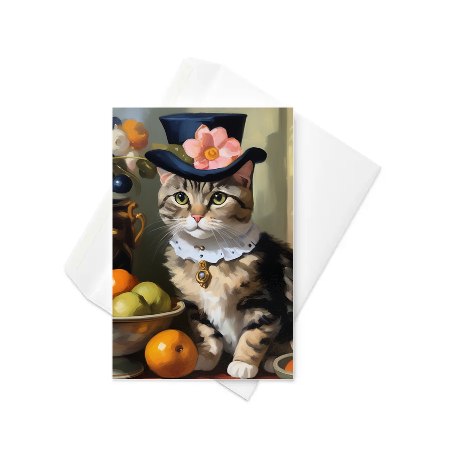 PugMug Custom Tabby Scottish Fold Cat Greeting Card