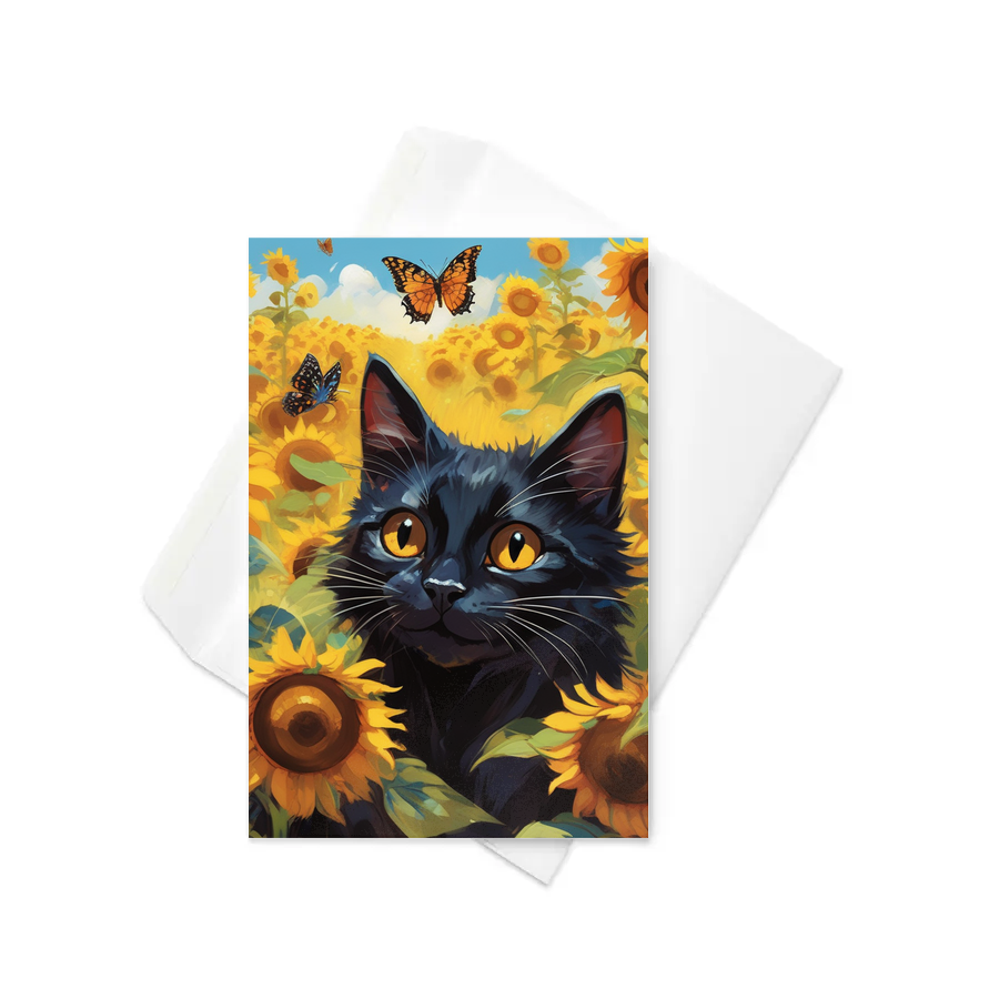 PugMug Custom Black Companion Cat Greeting Card